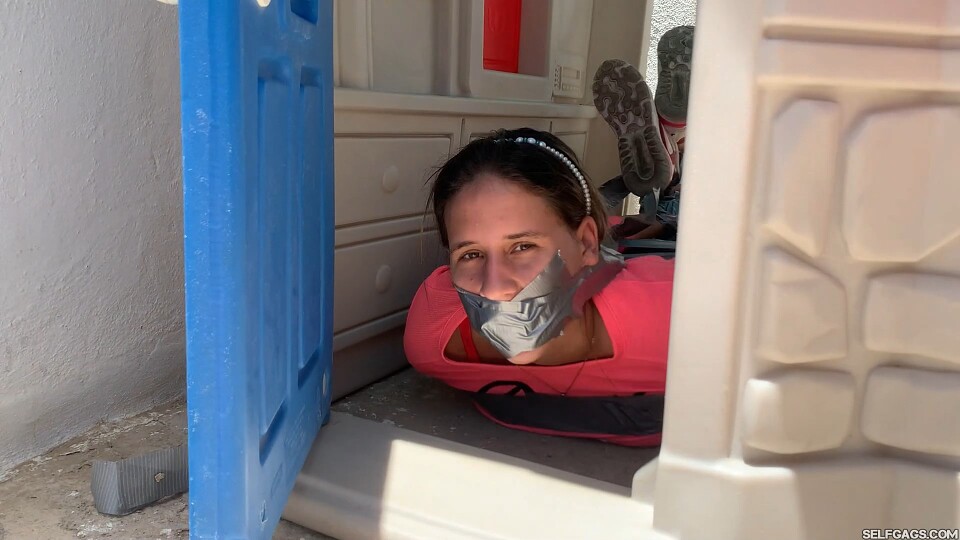 Tape Bound Babysitter Stuck In The Playhouse