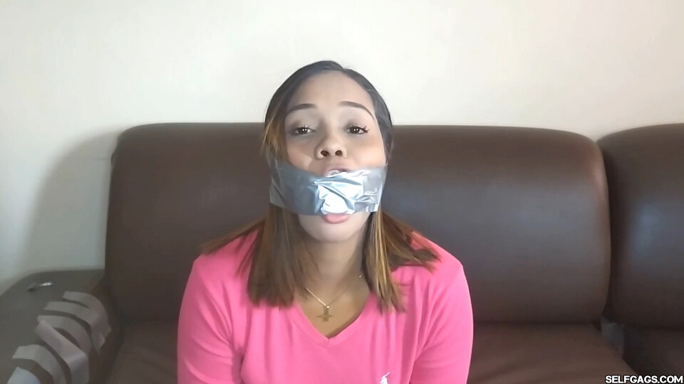 Duct Tape Cleave Gagged Beauty Has Sensitive Gag Reflex!