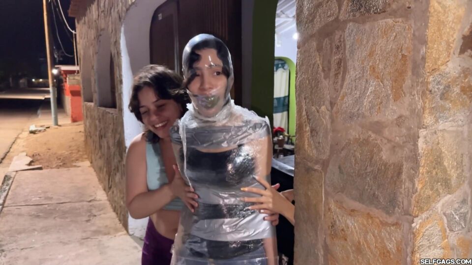 18-Year-Old Newcomer Valeria First Time Bound: Saran Wrap Mummification Escape Challenge — gallery-7
