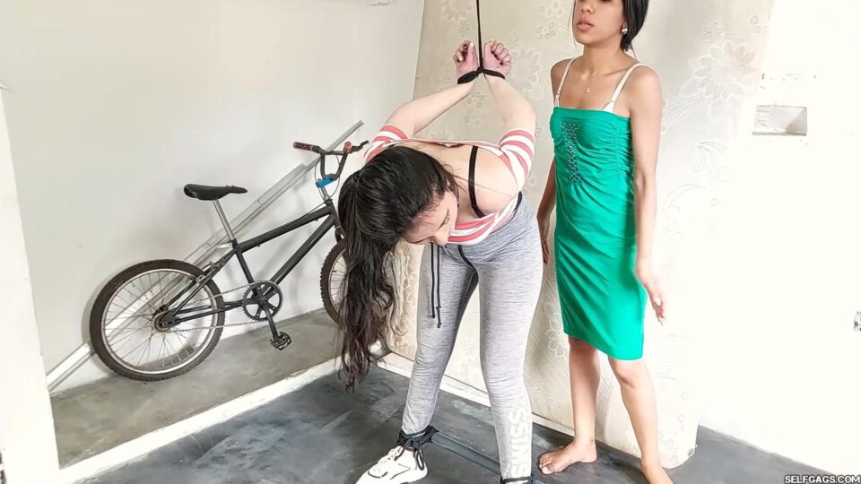 Bitchy Big Step-Sister Ball Gagged In Strappado Bondage — gallery-5