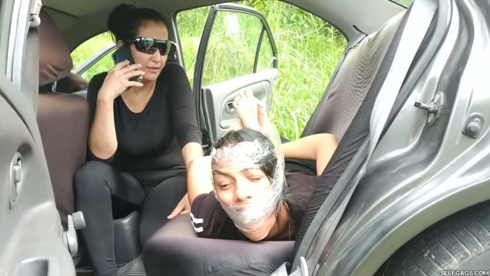 Carnapped Jogger: Barefoot And Hogtaped In The Backseat Of The Criminal MILF’s Car! — gallery-5