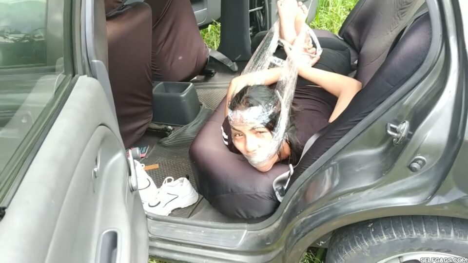 Carnapped Jogger: Barefoot And Hogtaped In The Backseat Of The Criminal MILF’s Car! — gallery-6