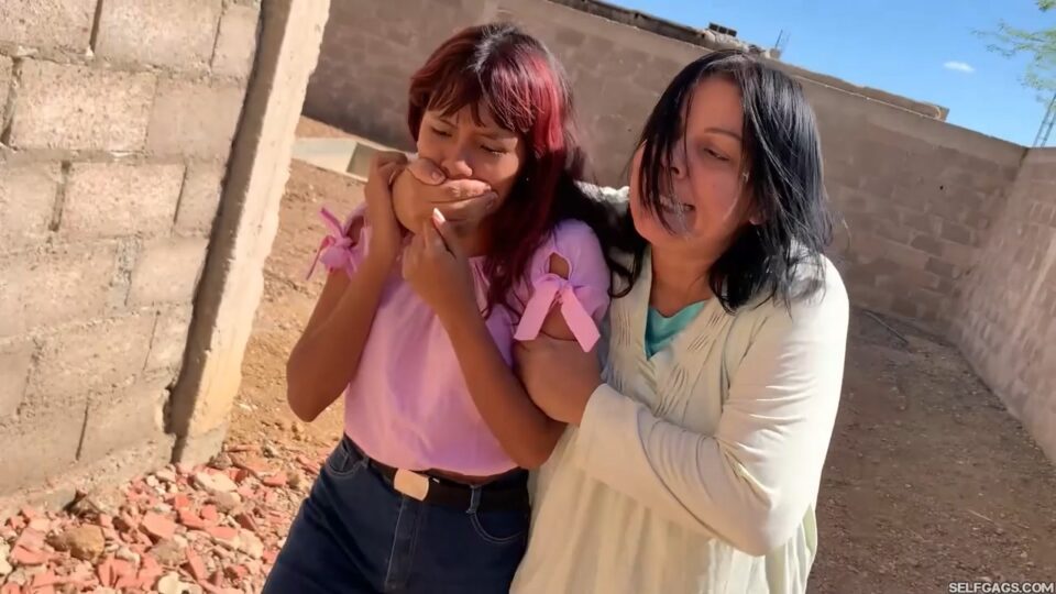 Curious Stepsisters Rope Bound And Tape Gagged By Crazy Woman In Abandoned House — gallery-1