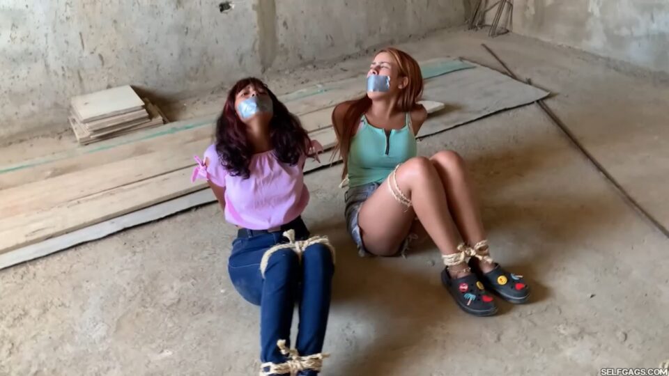 Curious Stepsisters Rope Bound And Tape Gagged By Crazy Woman In Abandoned House — gallery-5