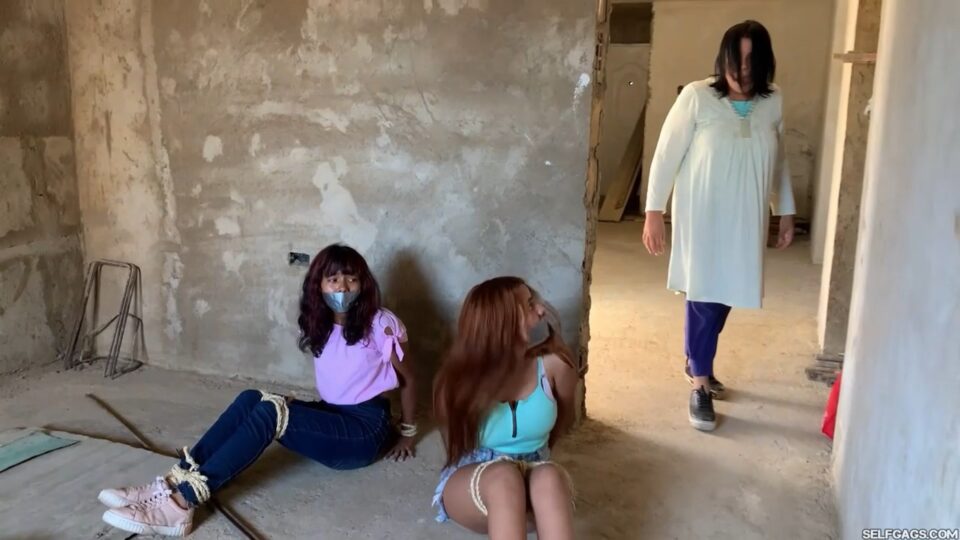 Curious Stepsisters Rope Bound And Tape Gagged By Crazy Woman In Abandoned House — gallery-6