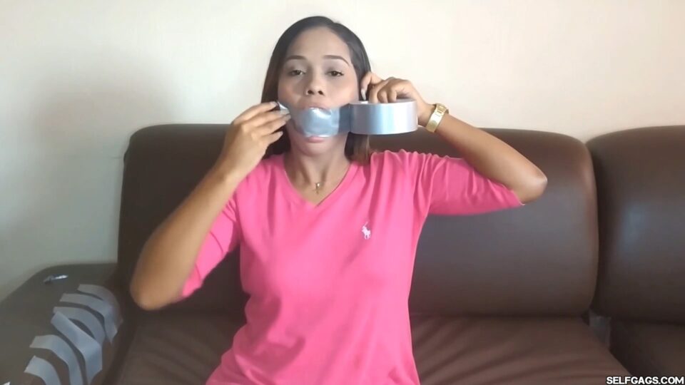 Duct Tape Cleave Gagged Beauty Has Sensitive Gag Reflex! — gallery-3
