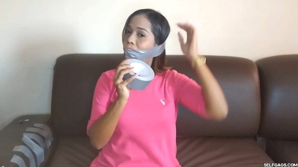 Duct Tape Cleave Gagged Beauty Has Sensitive Gag Reflex! — gallery-4