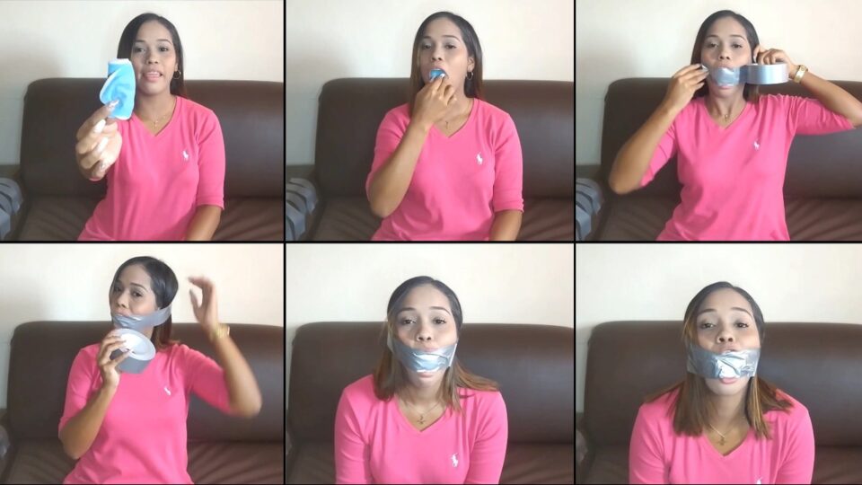 Duct Tape Cleave Gagged Beauty Has Sensitive Gag Reflex! — poster