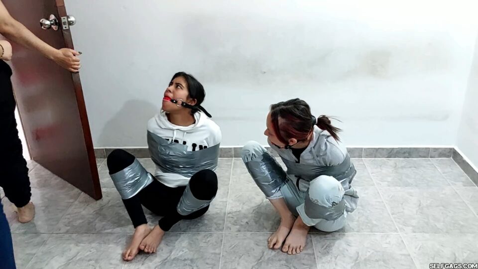 Duct Tape Escape Challenge Fails: Double Ball-Tied & Hooded Girls — gallery-4