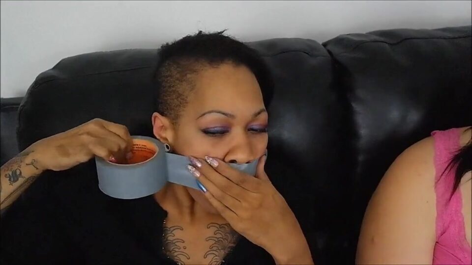 Ebony Massively Self Gagged — gallery-7