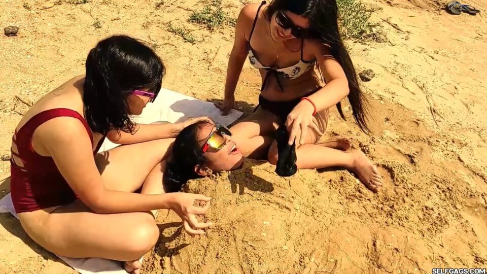 Famous Influencer Buried And Gagged On The Beach By Jealous Bitches! — gallery-1