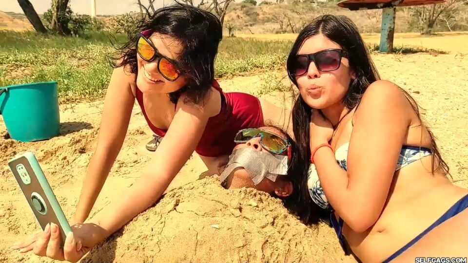 Famous Influencer Buried And Gagged On The Beach By Jealous Bitches! — gallery-4