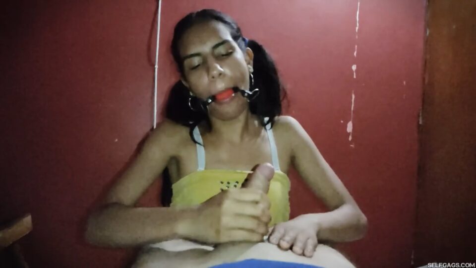 Gagged Bondage Girl Maria Martinez Gives Her FIRST HANDJOB EVER! — gallery-5