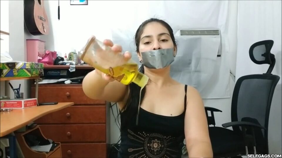 Generous Girlfriend Gives Tape Gagged Handjob And Gets Cum On Face! — gallery-3
