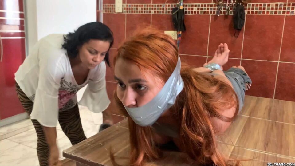 Hogtaped Student Lectured With Foot Whipping And Tape Bondage! — gallery-5