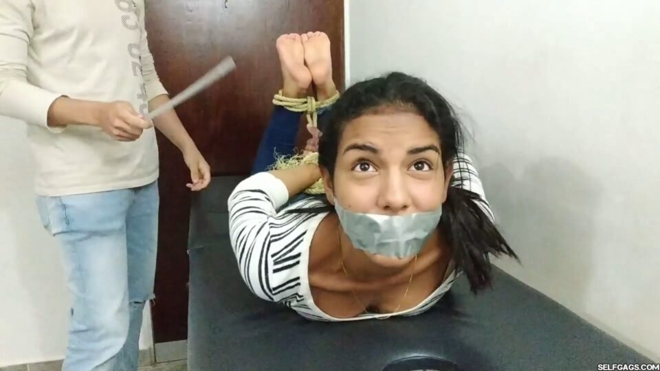 Hogtied Bondage Beauty Has Feet Whipped And Worshipped! — gallery-3
