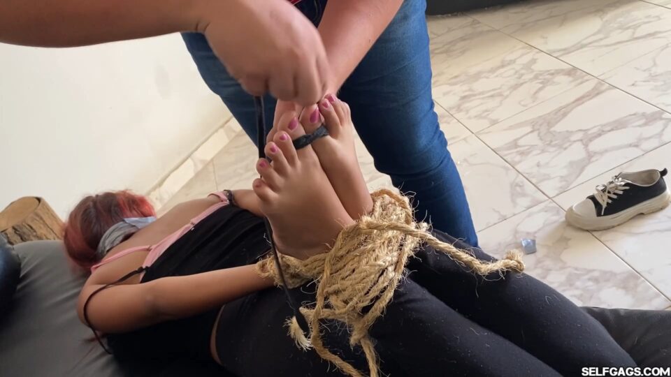 Hogtied Gym Girl’s Bastinado Nightmare (she broke down) — gallery-4