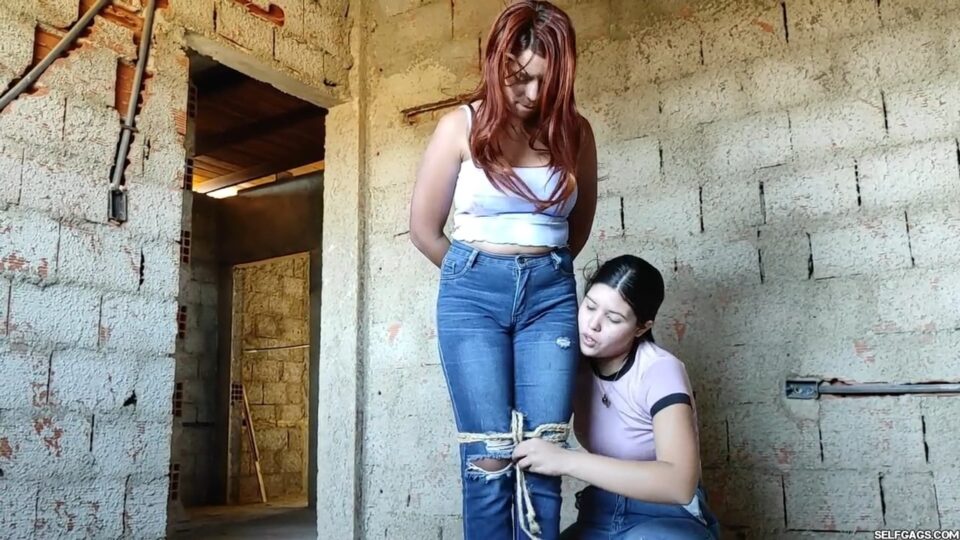Hot Study Buddy Hogtied Barefoot And Left Tape Gagged And Helpless In An Old Prison! — gallery-2