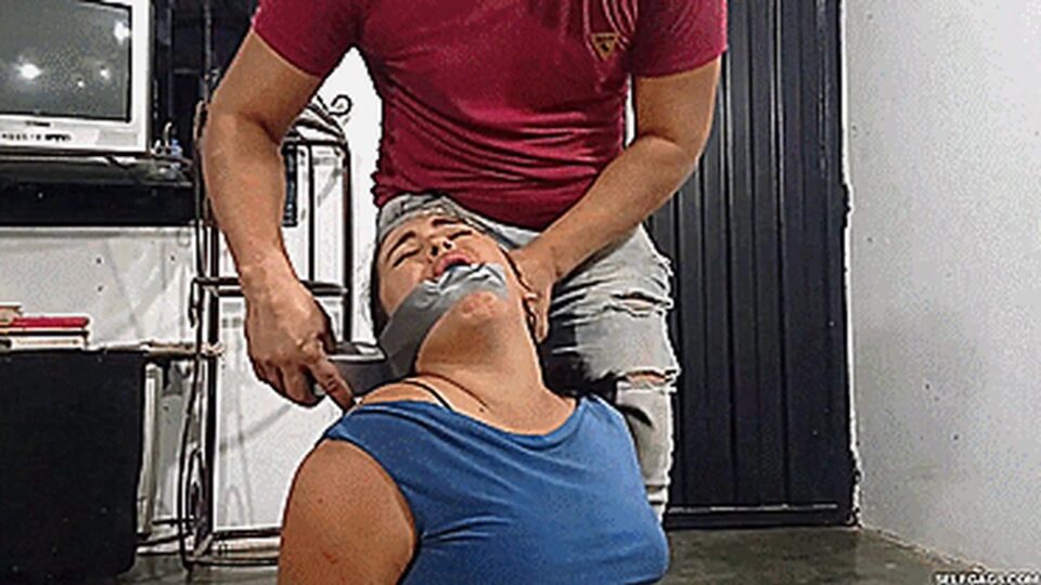 Hysterical Party Damsel Whines And Whimpers In Tight Tape Bondage! — gallery-4
