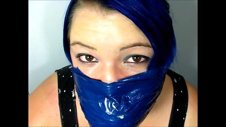 Layla Makes Herself Another Cruel, Tight and Massive Gag with 18 Layers of Tape! — gallery-6