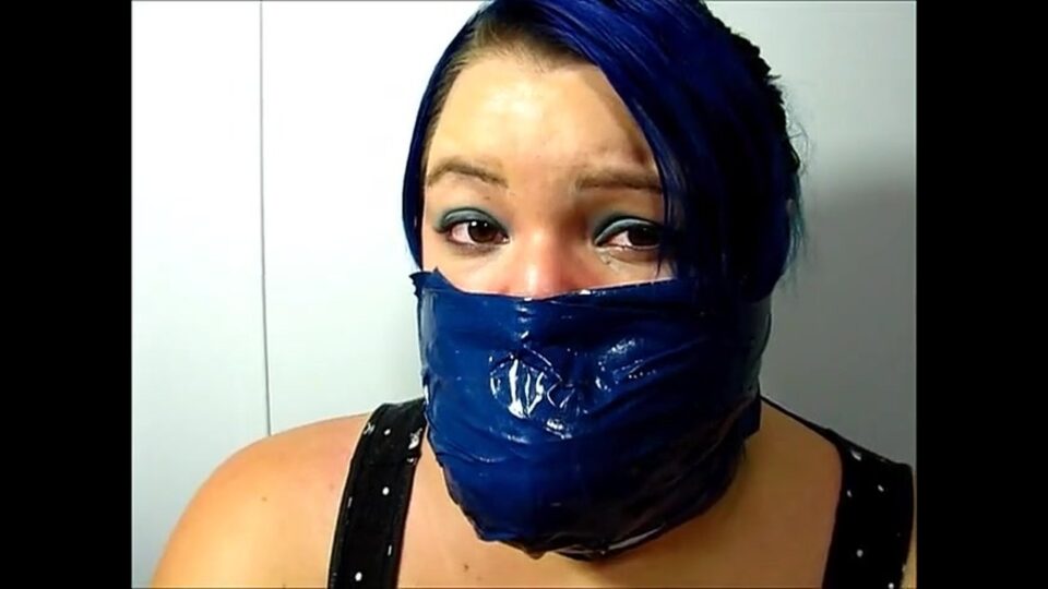 Layla Makes Herself Another Cruel, Tight and Massive Gag with 18 Layers of Tape! — gallery-7