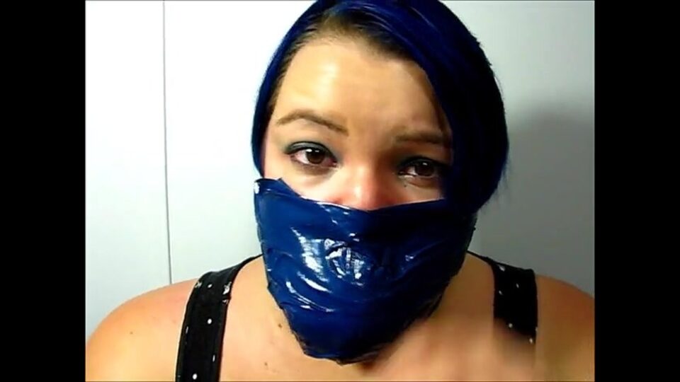 Layla Makes Herself Another Cruel, Tight and Massive Gag with 18 Layers of Tape! — gallery-8