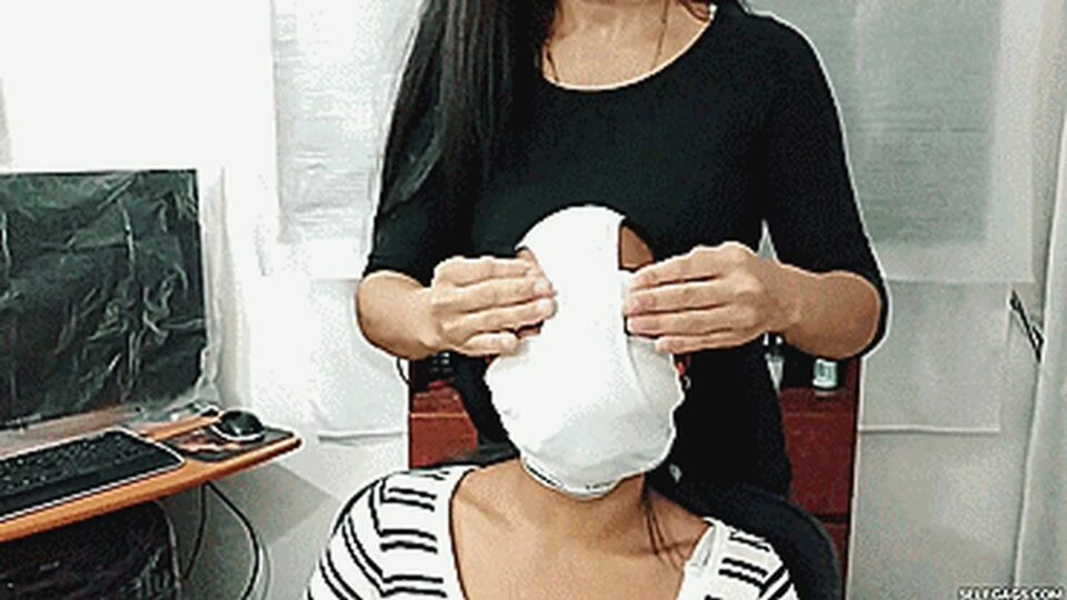 Little Slave Girl Heavily Gagged, Pantyhooded, Earplugged And Blinded By Cruel MILF — gallery-4