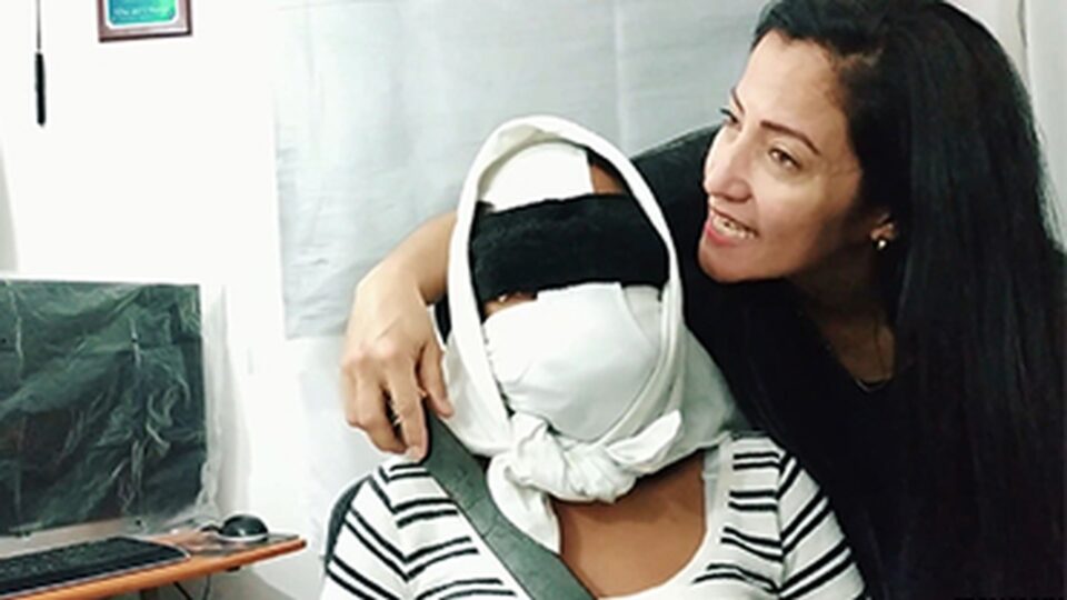 Little Slave Girl Heavily Gagged, Pantyhooded, Earplugged And Blinded By Cruel MILF — gallery-7