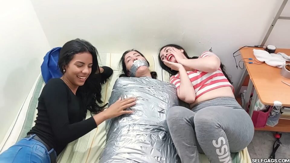 Mummified MILF Sock Gagged in Sleepsack Encasement Bondage — gallery-2