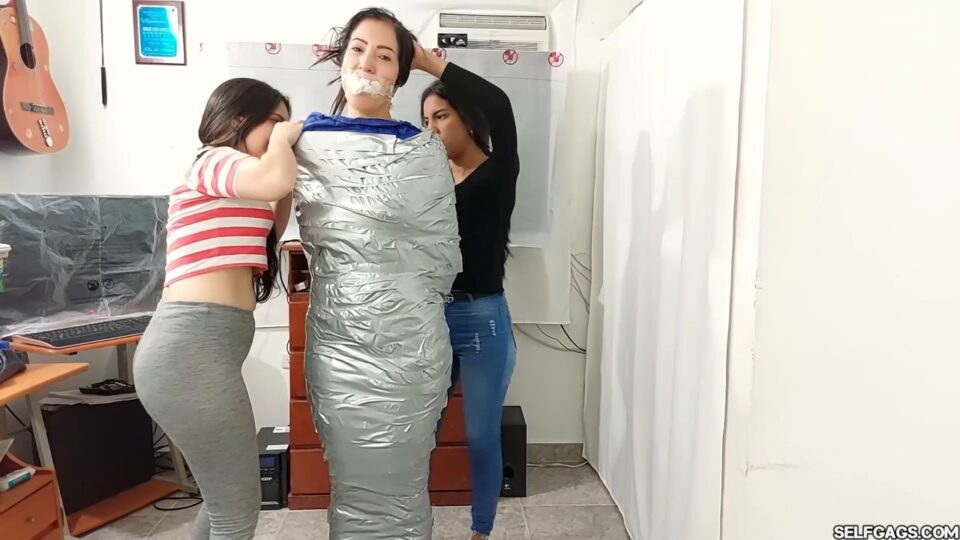 Mummified MILF Sock Gagged in Sleepsack Encasement Bondage — gallery-6