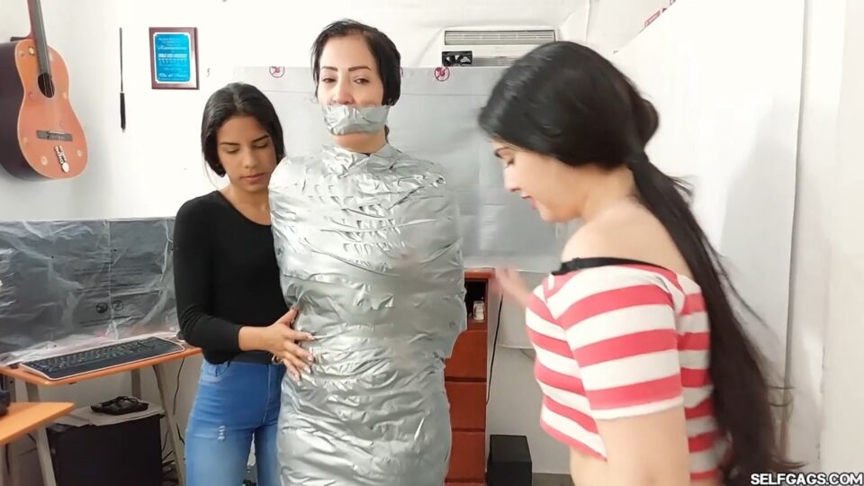 Mummified MILF Sock Gagged in Sleepsack Encasement Bondage — gallery-7