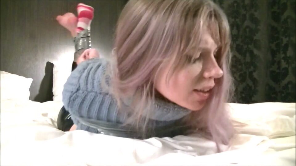 Nabbed Bimbo Brat Babysitter: Sock Stuffed, Mouth Taped, Panty Hooded & Ball Gagged In Tight Tape Bondage! — gallery-5