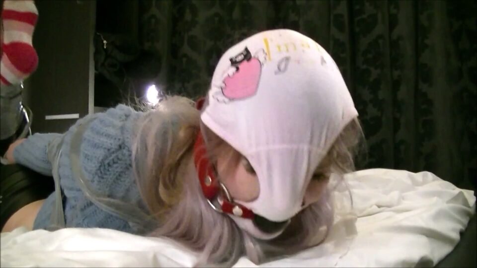 Nabbed Bimbo Brat Babysitter: Sock Stuffed, Mouth Taped, Panty Hooded & Ball Gagged In Tight Tape Bondage! — gallery-6