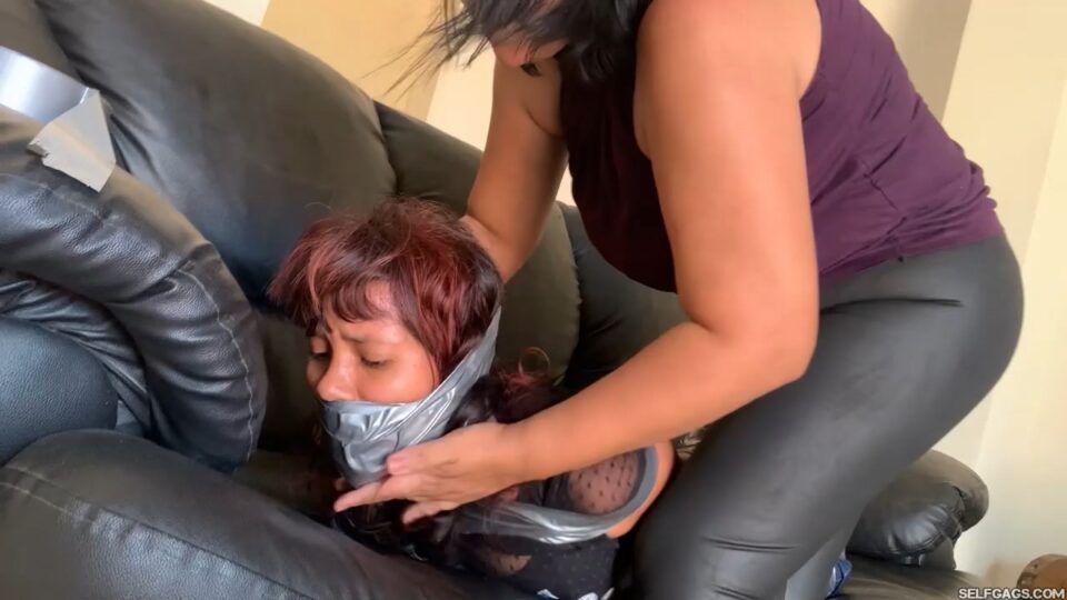 Naughty Backtalking Teenage Girl Gagged In Tight Tape Bondage By Her Evil Stepmom! — gallery-6