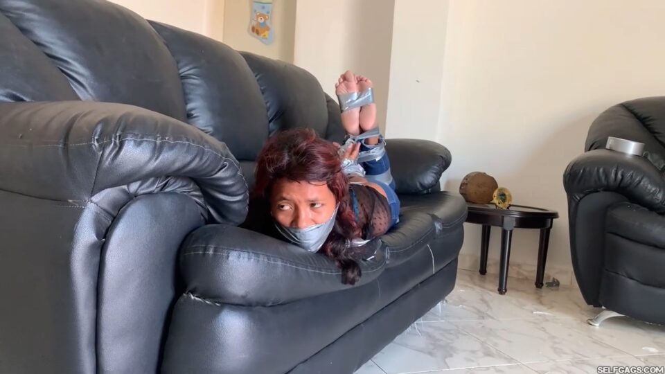 Naughty Backtalking Teenage Girl Gagged In Tight Tape Bondage By Her Evil Stepmom! — gallery-8