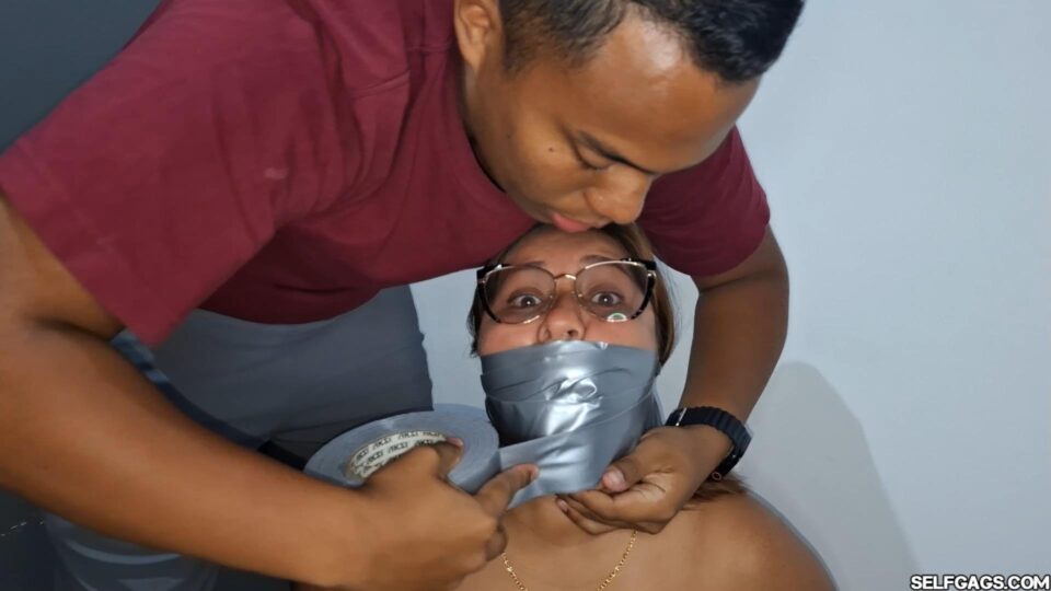 Nude BBW Claudia Zambrano Gagged Helpless and Hogtied by Master — gallery-3