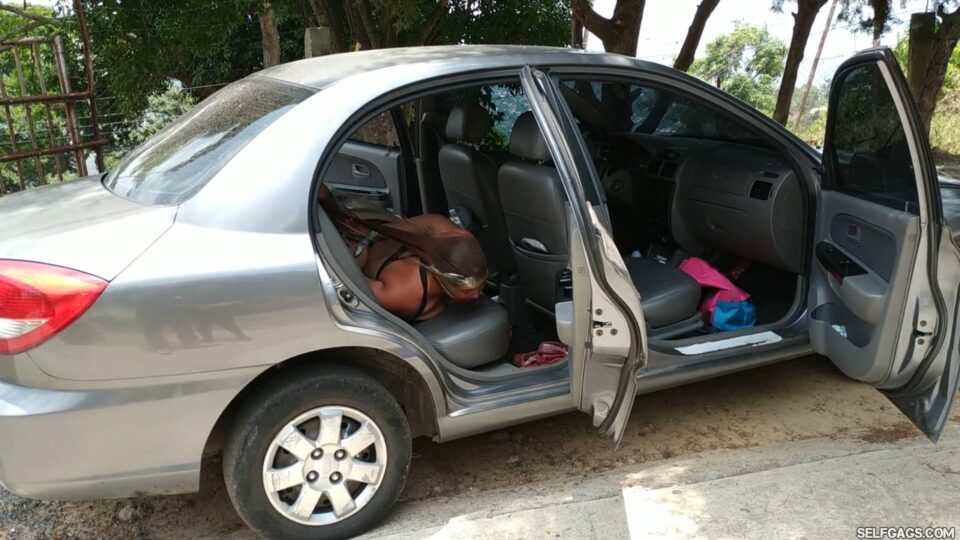 Pantyhose Hooded Latina BBW Hogtied And Transported In The Backseat — gallery-8
