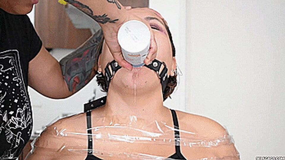 Ring Gagged And Messy Whipped Cream Humiliation — gallery-6
