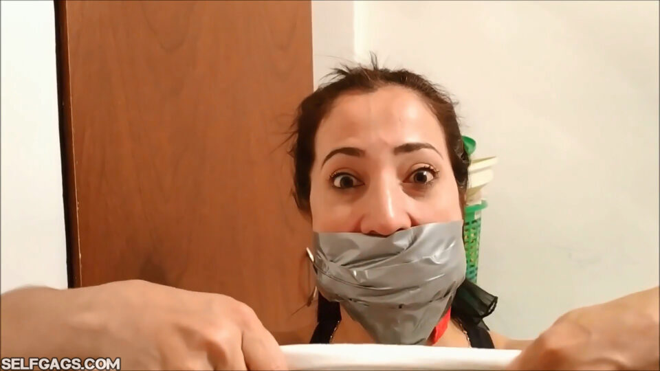 Self-Gagged Latina Step-Mom In Her First Gag Talk Video — gallery-2