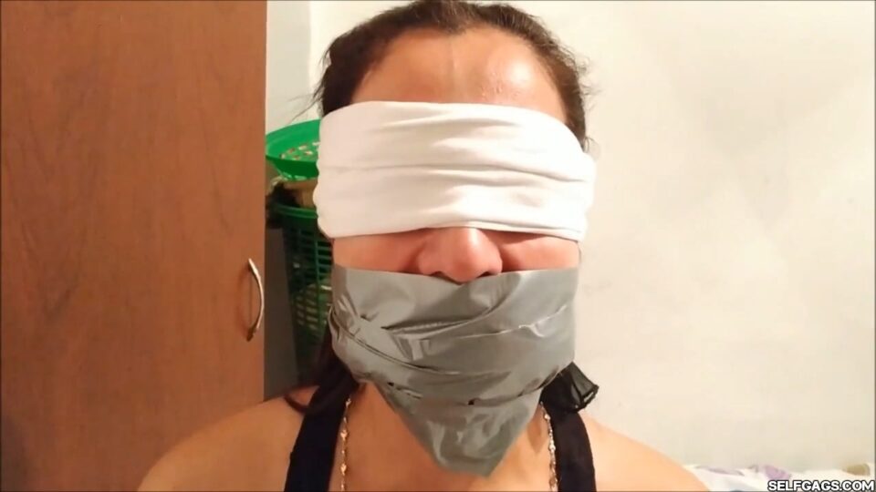 Self-Gagged Latina Step-Mom In Her First Gag Talk Video — gallery-6