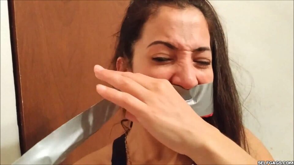 Self-Gagged Latina Step-Mom In Her First Gag Talk Video — gallery-7