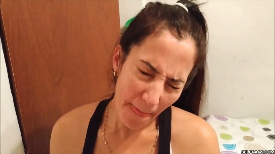 Self-Gagged Latina Step-Mom In Her First Gag Talk Video — gallery-8