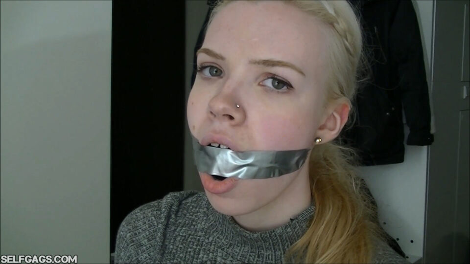 Self-Gagged & Moaning: Mouth-Filling Gags Makes Her Horny! — gallery-1