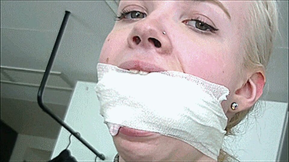 Self-Gagged & Moaning: Mouth-Filling Gags Makes Her Horny! — gallery-8
