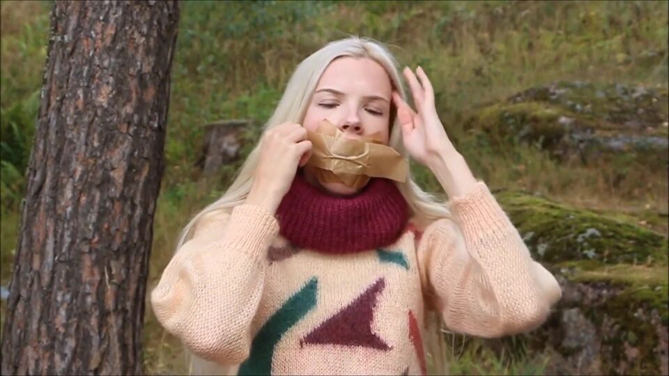 Sensually Self Gagged Blonde — gallery-7