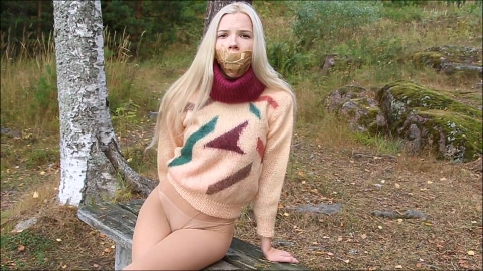 Sensually Self Gagged Blonde — gallery-8