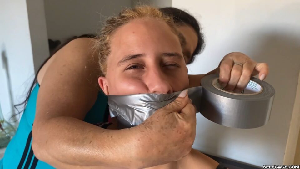 Spoiled Khloe Gagged with Her Dirty Underwear and Taped Tight — gallery-6