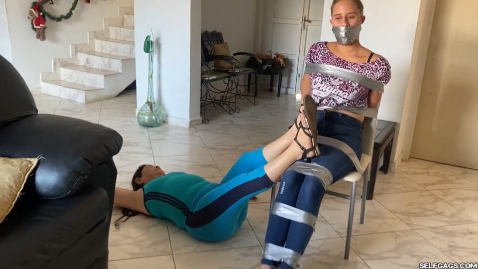 Spoiled Khloe Gagged with Her Dirty Underwear and Taped Tight — gallery-7