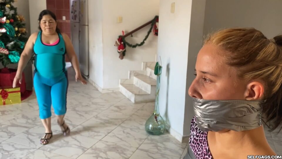 Spoiled Khloe Gagged with Her Dirty Underwear and Taped Tight — gallery-8