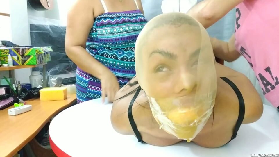 Sponge Gagged And Pantyhose Encased For Toe Sucking By Two Crazy Latina MILFs! — gallery-4